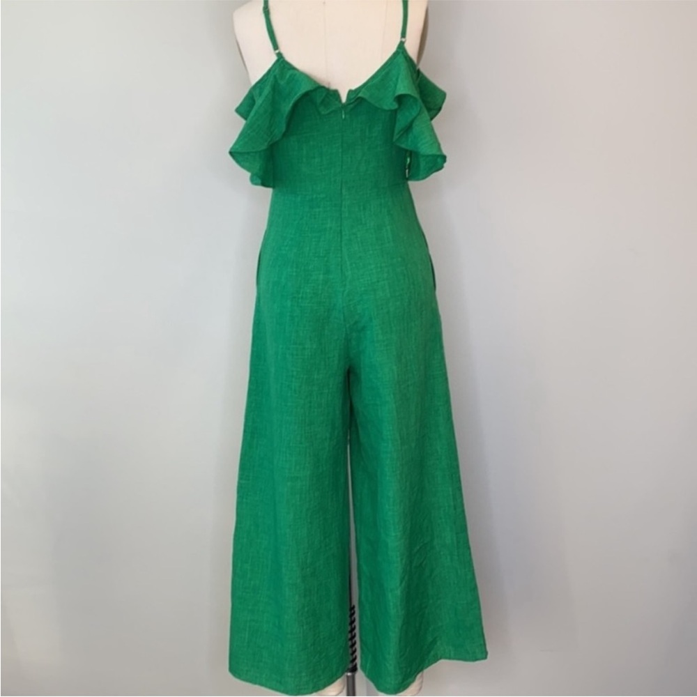 Jealous Tomato Green Apple Ruffle Jumpsuit with Pockets - Picture 3 of 9